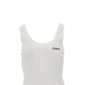 New Ribbed tank top with logo embroidery Tops