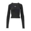 Clearance Ribbed top with Oval D insert Knitwear