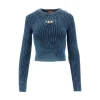 Discount Ribbed top with Oval D insert Knitwear