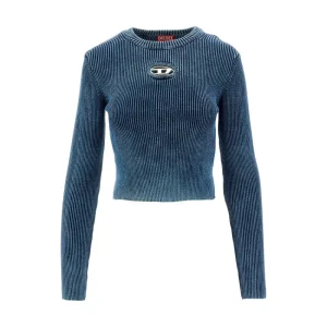 Discount Ribbed top with Oval D insert Knitwear