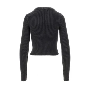 Clearance Ribbed top with Oval D insert Knitwear
