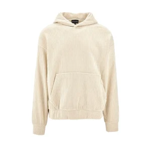 Fashion Ribbed velour hoodie Sweatshirts