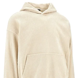 Fashion Ribbed velour hoodie Sweatshirts