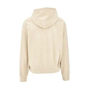Fashion Ribbed velour hoodie Sweatshirts