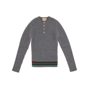 Discount Ribbed wool sweater with Web motif Kids/BOY Clothing