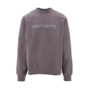 Online Rivet Script' print crewneck sweatshirt Sweatshirts