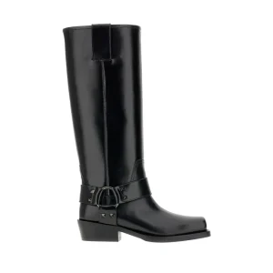 Online Rockstud' leather biker boots Boots And Ankle Boots