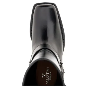 Online Rockstud' leather biker boots Boots And Ankle Boots