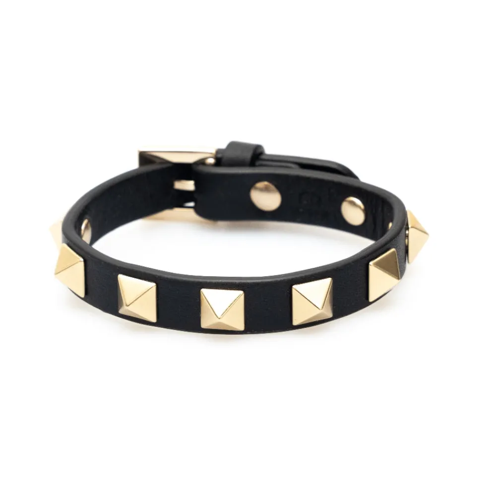 rockstud_leather_bracelet_0.webp Clearance Rockstud leather bracelet Jewelry And Watches