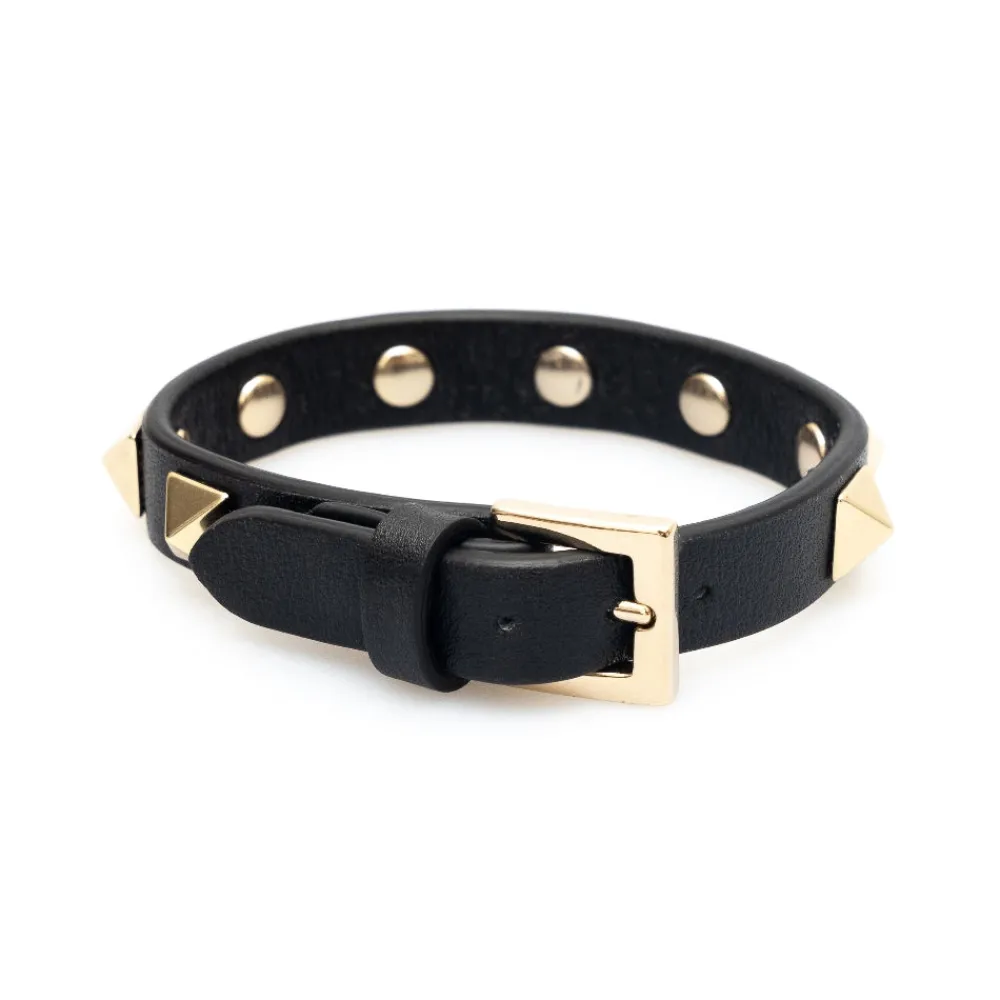 rockstud_leather_bracelet_2.webp Clearance Rockstud leather bracelet Jewelry And Watches