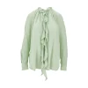 Outlet Ruffled Crepe de Chine shirt Shirts