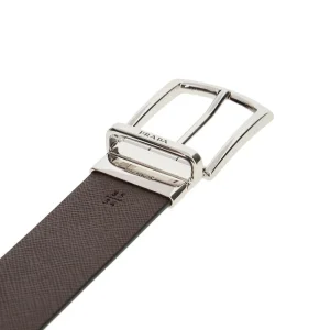 Clearance Saffiano leather reversible belt Belts