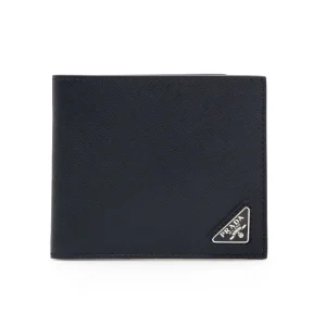 Outlet Saffiano leather wallet with triangle logo Wallets And Small Leather Goods