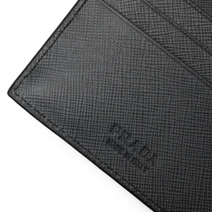Outlet Saffiano leather wallet with triangle logo Wallets And Small Leather Goods