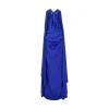 Discount Satin long dress with integrated cape Dresses