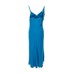 Fashion Satin midi dress with draping Dresses