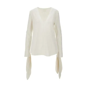 New Silk blouse with knotted cuffs Tops