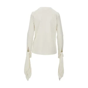 New Silk blouse with knotted cuffs Tops
