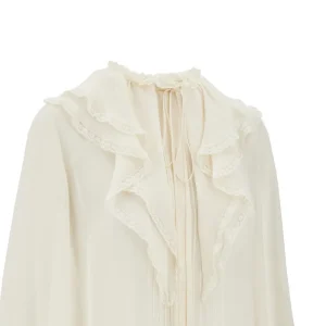 Online Silk georgette flounced blouse Shirts