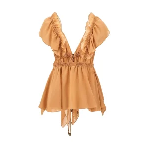 Outlet Silk georgette gathered top Tops