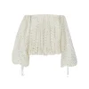 Outlet Silk jacquard off-the-shoulder blouse Shirts