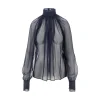Outlet Silk muslin blouse Shirts