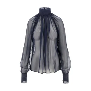 Outlet Silk muslin blouse Shirts