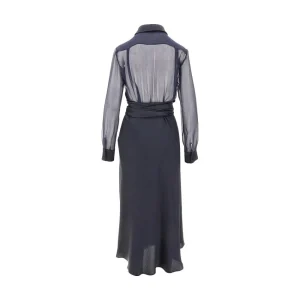 Online Silk satin and chiffon midi dress Dresses