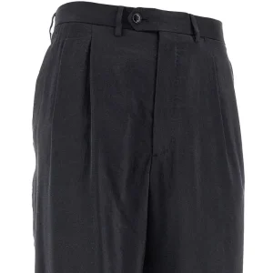 Outlet Silk twill trousers with darts Pants And Shorts