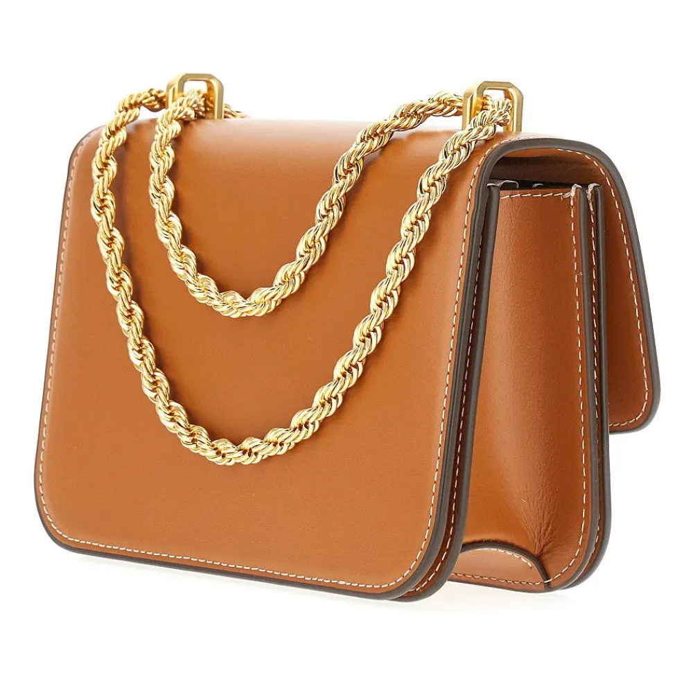 small_eleanor_leather_bag_1.webp Clearance Small 'Eleanor' leather bag with chain Shoulder Bags