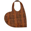 Fashion Snake print leather Heart tote bag Shoulder Bags