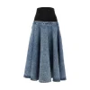 Discount Snow Denim skirt with knitted waistband Skirts