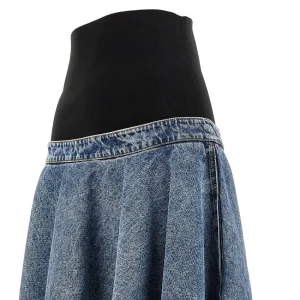 Discount Snow Denim skirt with knitted waistband Skirts