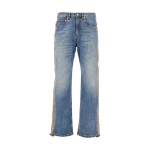 Best Straight leg jeans with jacquard bands Jeans