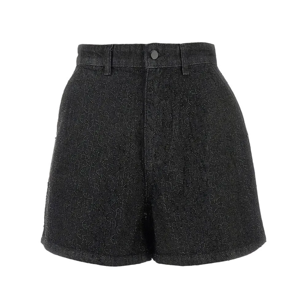 strass_logo_motif_denim_s_0-1.webp Sale Strass logo motif denim shorts Jeans