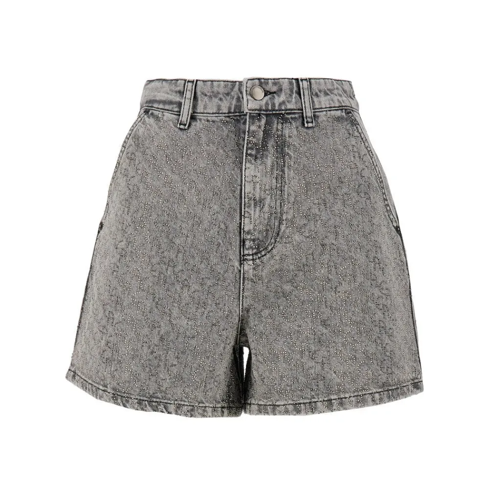 strass_logo_motif_denim_s_0.webp Outlet Strass logo motif denim shorts. Jeans