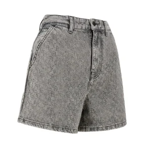 Outlet Strass logo motif denim shorts. Jeans