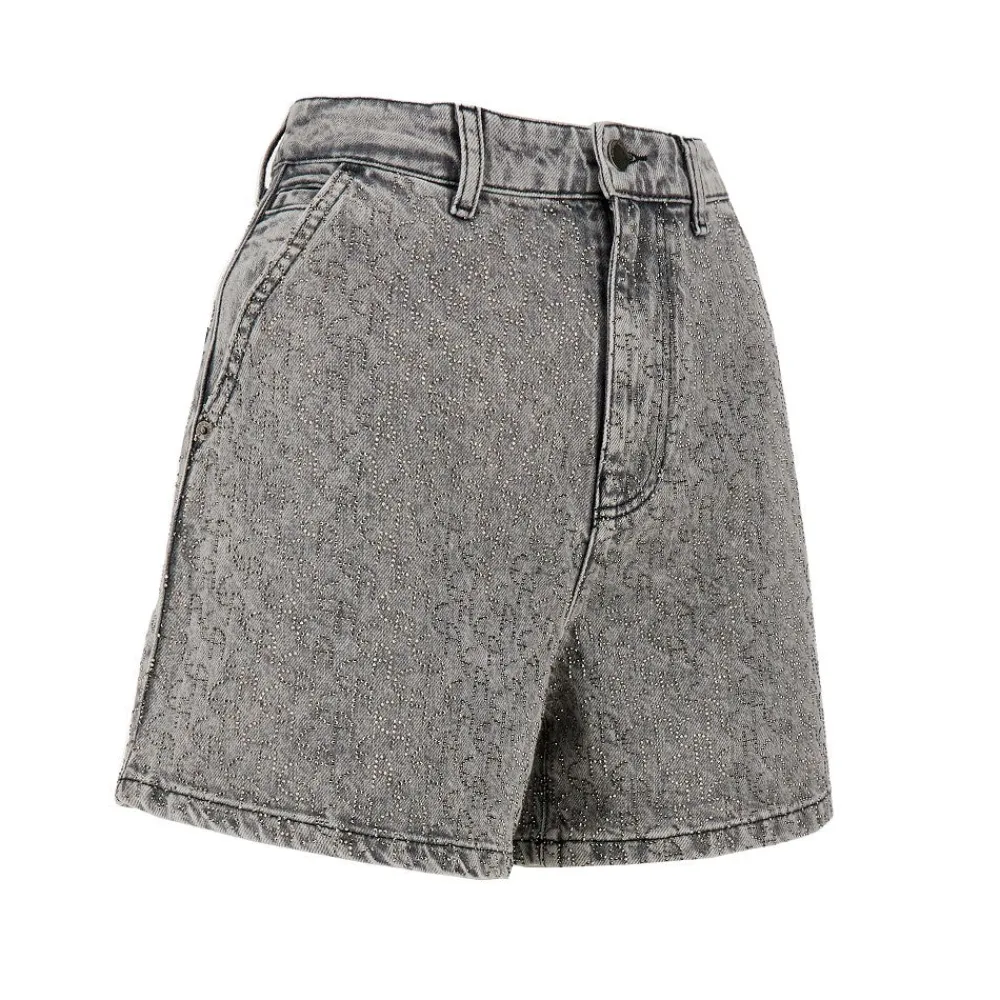 strass_logo_motif_denim_s_1.webp Outlet Strass logo motif denim shorts. Jeans