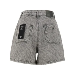 Outlet Strass logo motif denim shorts. Jeans