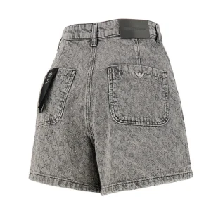 Outlet Strass logo motif denim shorts. Jeans