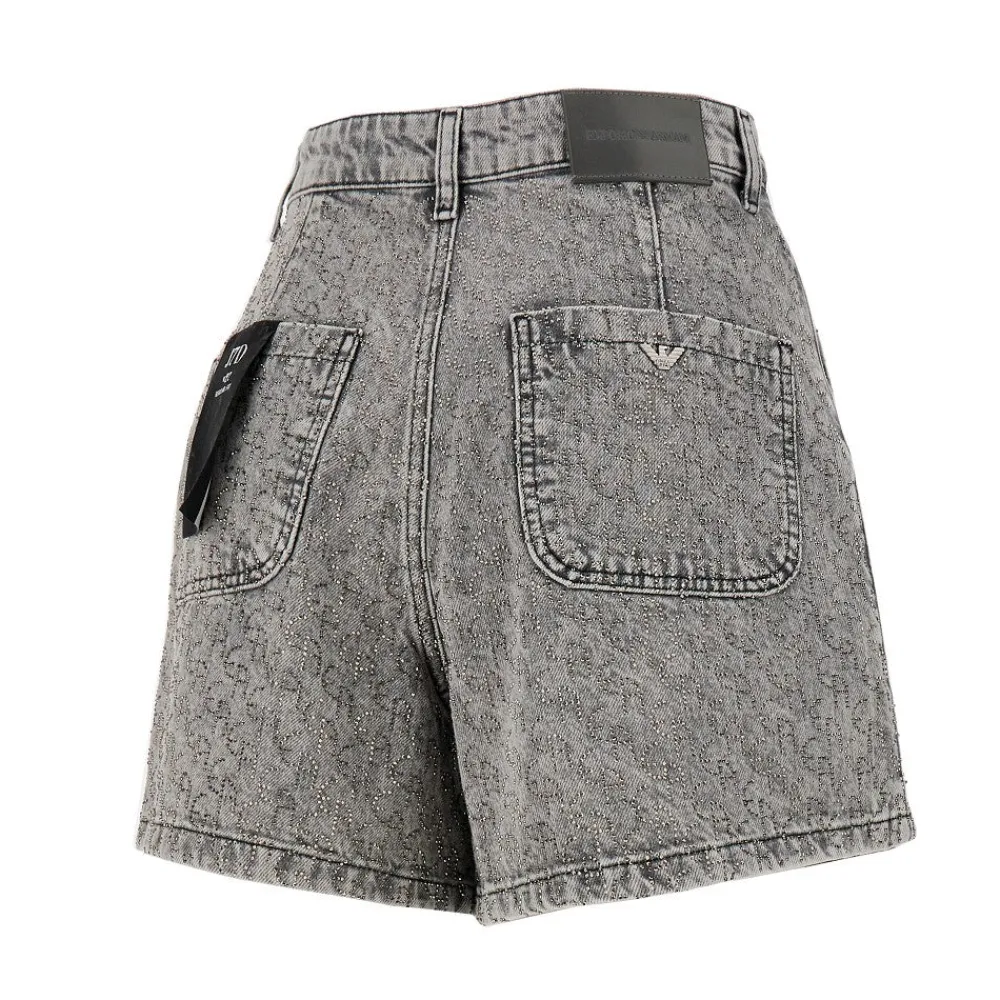 strass_logo_motif_denim_s_3.webp Outlet Strass logo motif denim shorts. Jeans