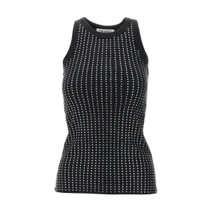 Hot Strass-embellished ribbed tank top Tops