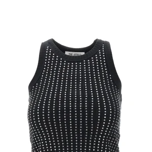 Hot Strass-embellished ribbed tank top Tops