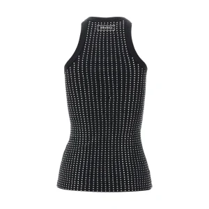 Hot Strass-embellished ribbed tank top Tops