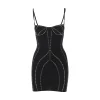 Fashion Strass-embellished sablé mini dress Dresses