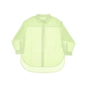 Fashion Strass-embellished striped oversized shirt Kids Clothing