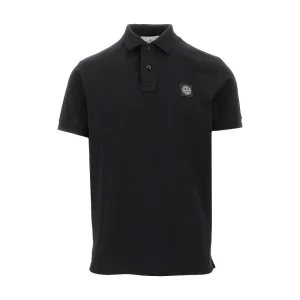 New Stretch pique polo shirt with logo patch T-Shirts And Polo Shirts