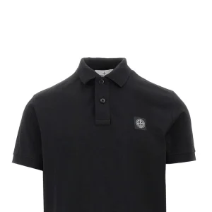 New Stretch pique polo shirt with logo patch T-Shirts And Polo Shirts
