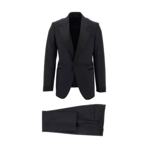 Fashion Stretch wool tailored tuxedo suit Suit