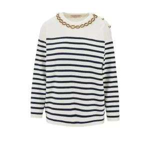 Sale Striped cotton sweater with Knitwear